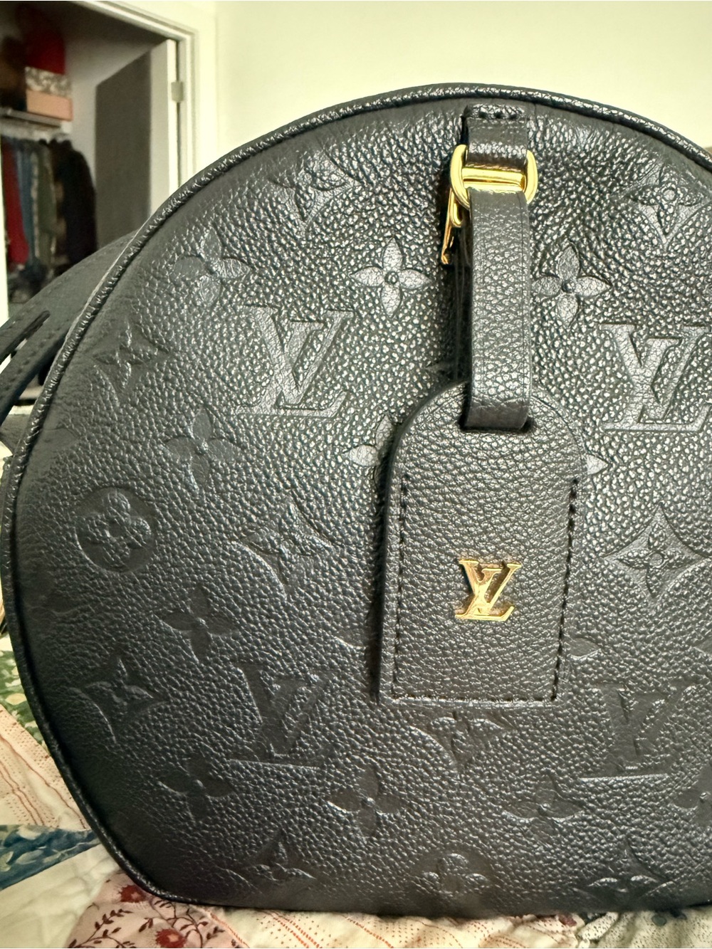Louis Vuitton Black Leather Monogram Empriente Boite Chapeau Souple